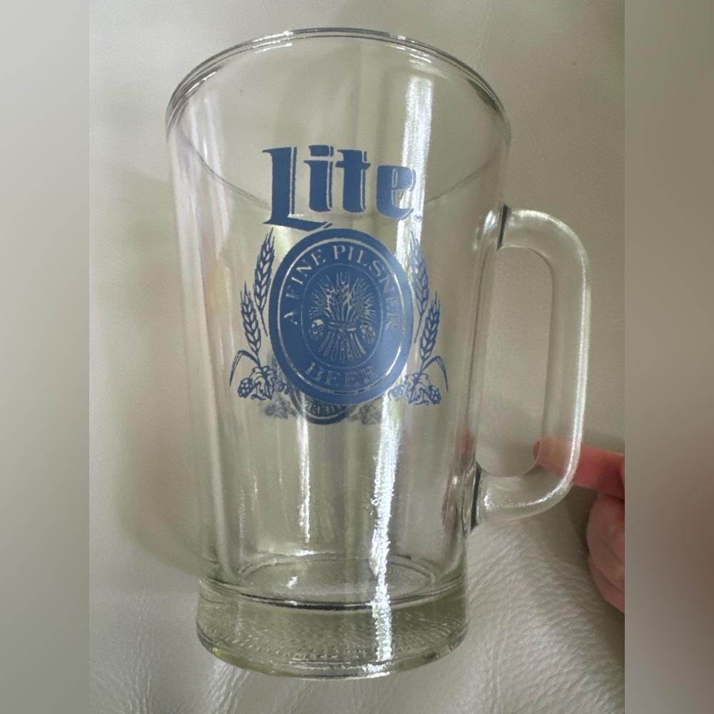 Vintage Miller Lite 40oz. Large Glass Mug